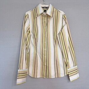 Express‎ Design Studio Classic Fit Striped Top Womens Size 8 Career Tailored